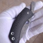 Filip de Leeuw Custom Knives (Deviant Blades) Chinese Friction Folder Lightning Strike Carbon Fibre zu verkaufen for sale