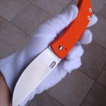 Filip de Leeuw Custom Knives (Deviant Blades) Friction Folder G10 orange zu verkaufen for sale