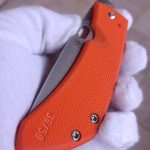 Filip de Leeuw Custom Knives (Deviant Blades) Friction Folder G10 orange zu verkaufen for sale