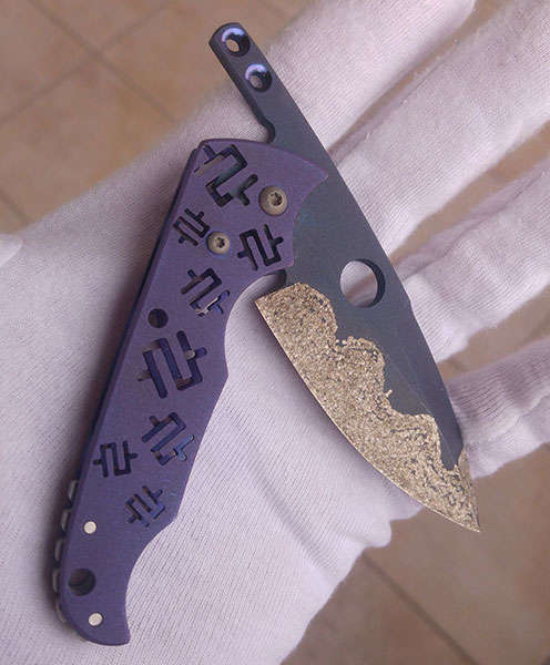 Mike Snody Custom Knives Friction Folder #2 Titan mit Carbidbeschichtung: for sale / zu verkaufen