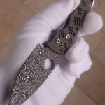 Mike Snody Custom Knives Friction Folder #3 Chad Nichols Damascus Damast: for sale / zu verkaufen